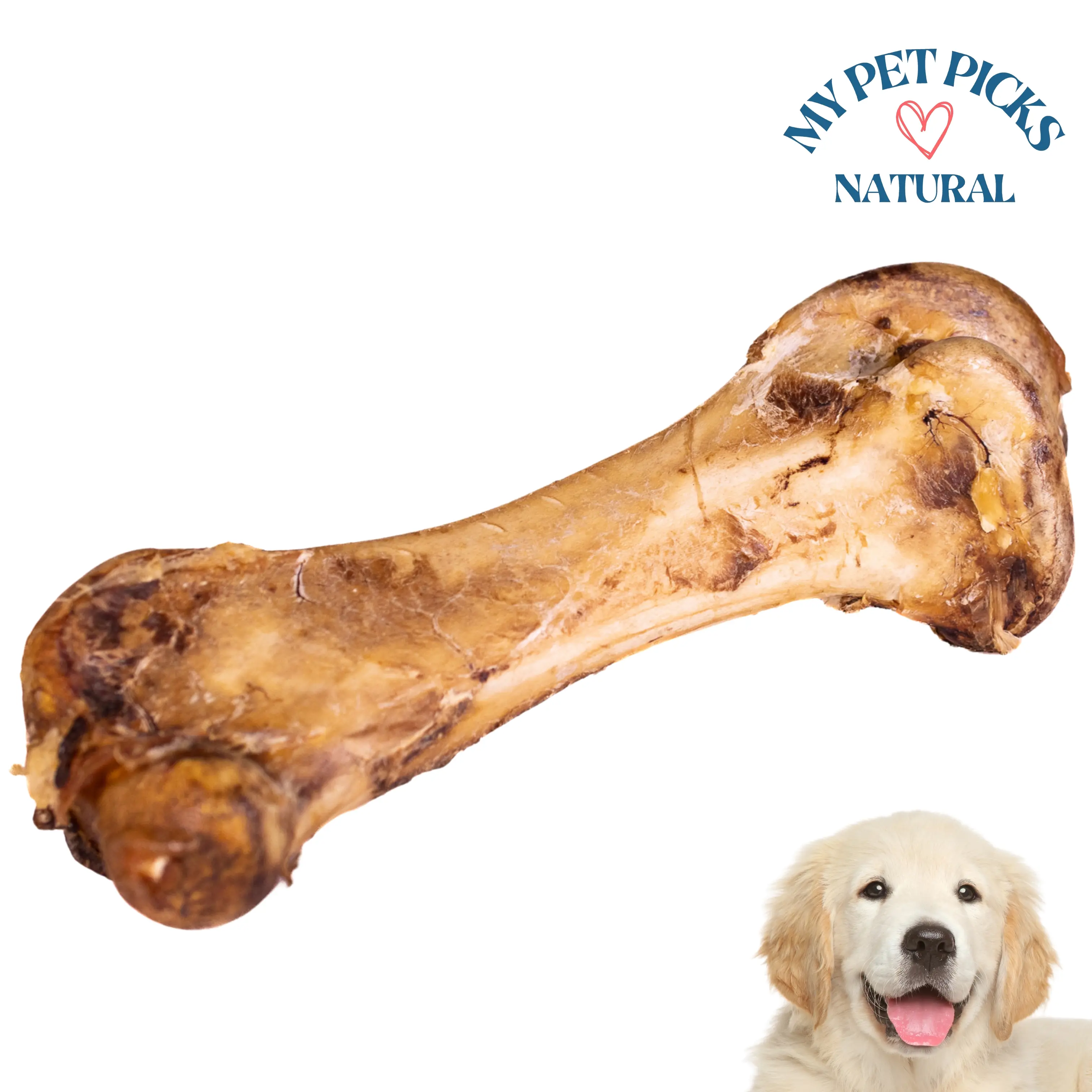 Ostrich Bone - Non-Splintering Long Lasting Natural Dog Treat and Chew for Dental Health and Protein