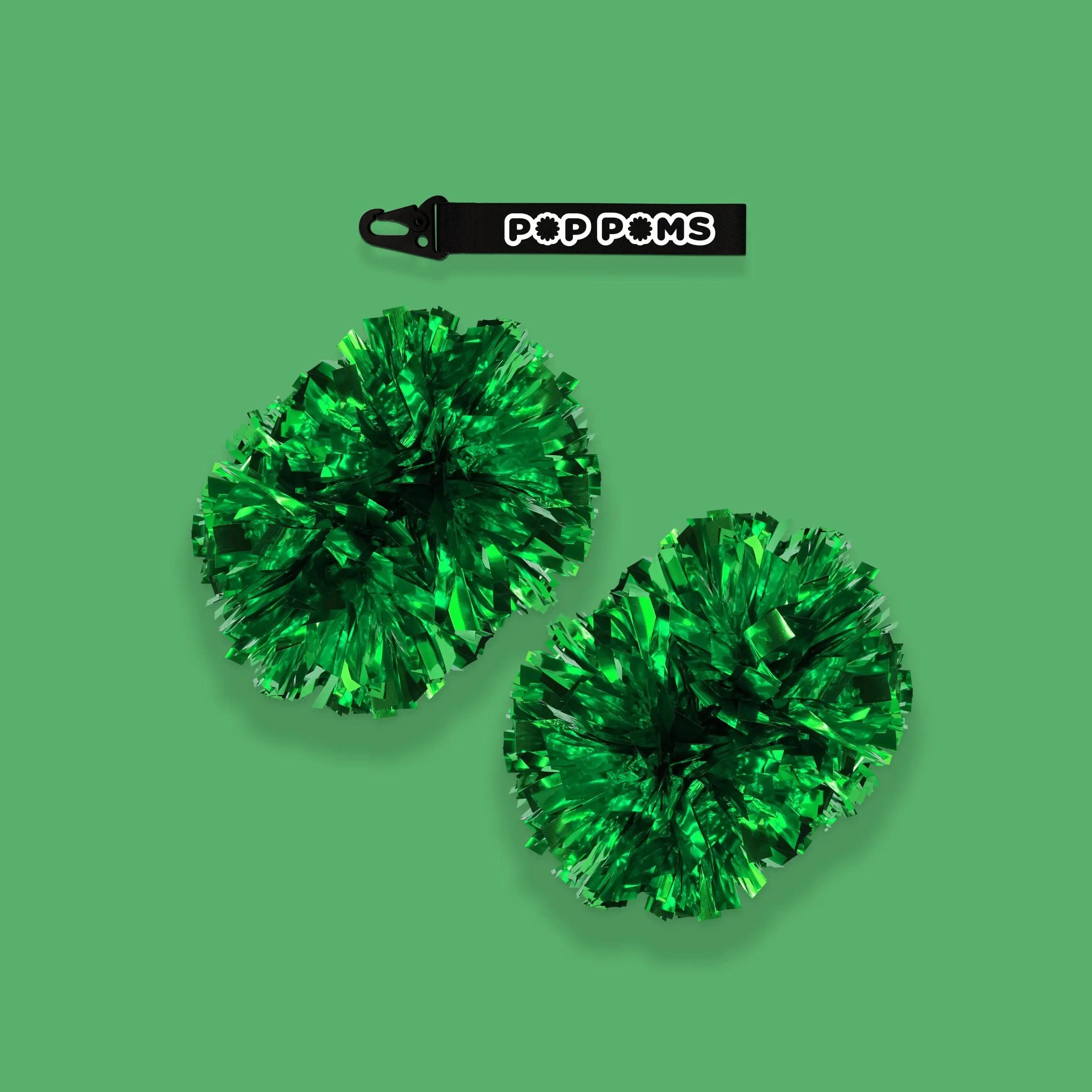 Kelly Green Metallic 4" Pop Poms