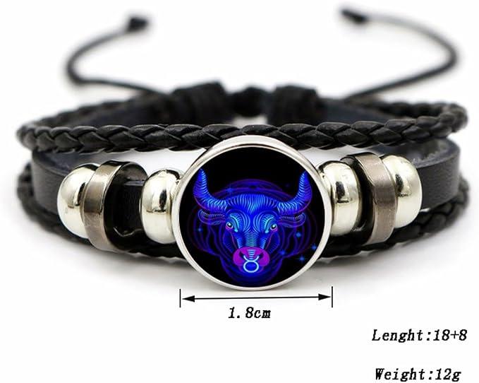 Zodiac Signs Spirit Bracelet, Zodiac Guardian Bracelet, Manifestation Bracelet, Zodiac Constellation Bracelets, Spirit Bracelets Zodiac,  Multilayer Adjustable Twelve Constellation Zodiac Leather Bracelets for Unisex necklace necklace  gift 8