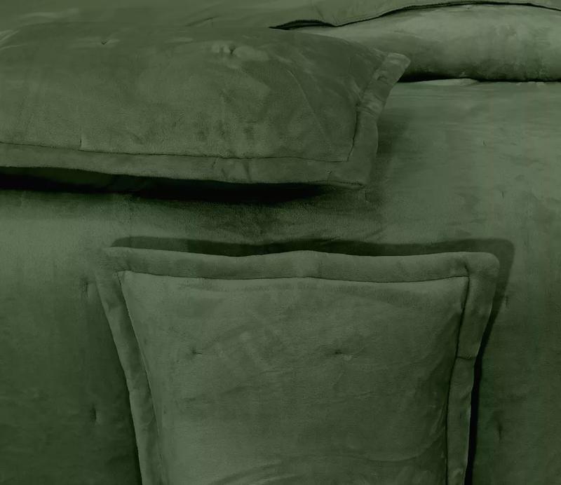 Velvet Quilted Bedspread Bed Throw & Pillow Shams Double King Size Bedding Set 6