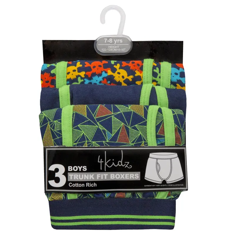 Boys 3 Pack Skull Print Boxers Underwear for Kids 1