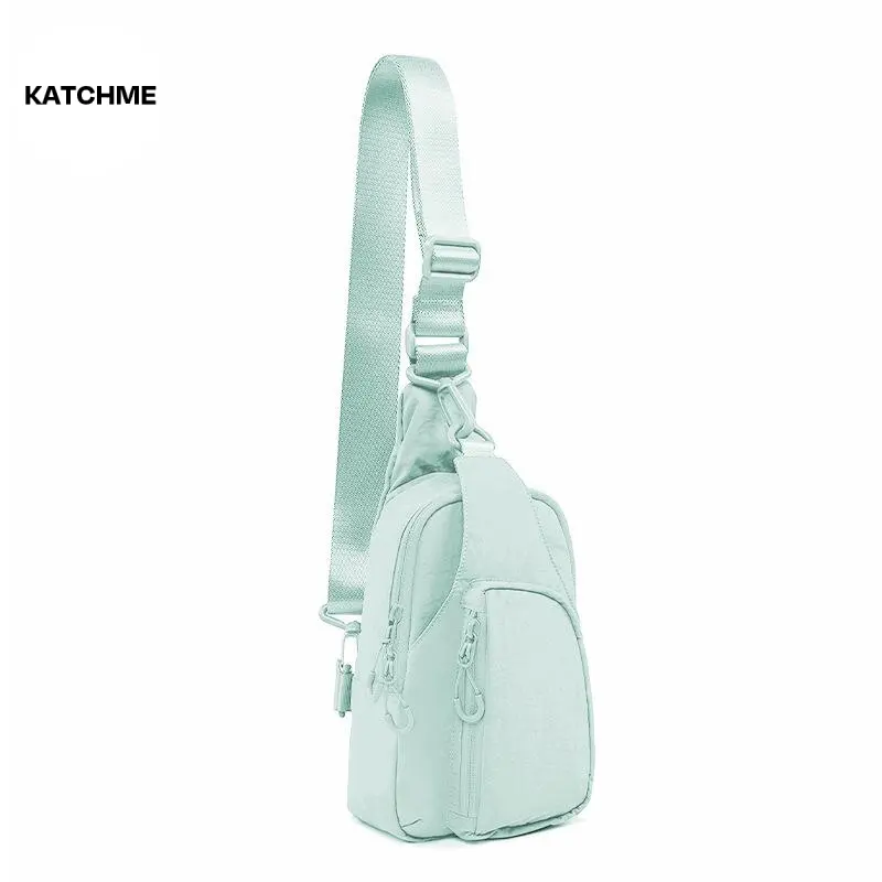 KatchMe Unisex Casual Solid Color Nylon Multi-Function Crossbody Chest Bag,Casual Bags for Women,Vintage Plain Mini Waist Bag 2
