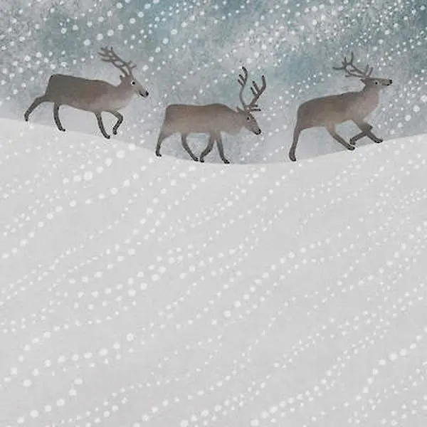 Reindeers in the Snow Card by Tjitske Kamphuis