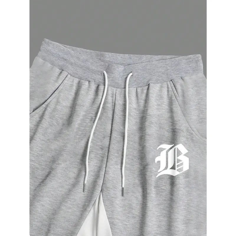 Manfinity EMRG Men's Fashion Casual Drawstring Sweatpants With Side Striped Contrast Design Fabric Menswear 3