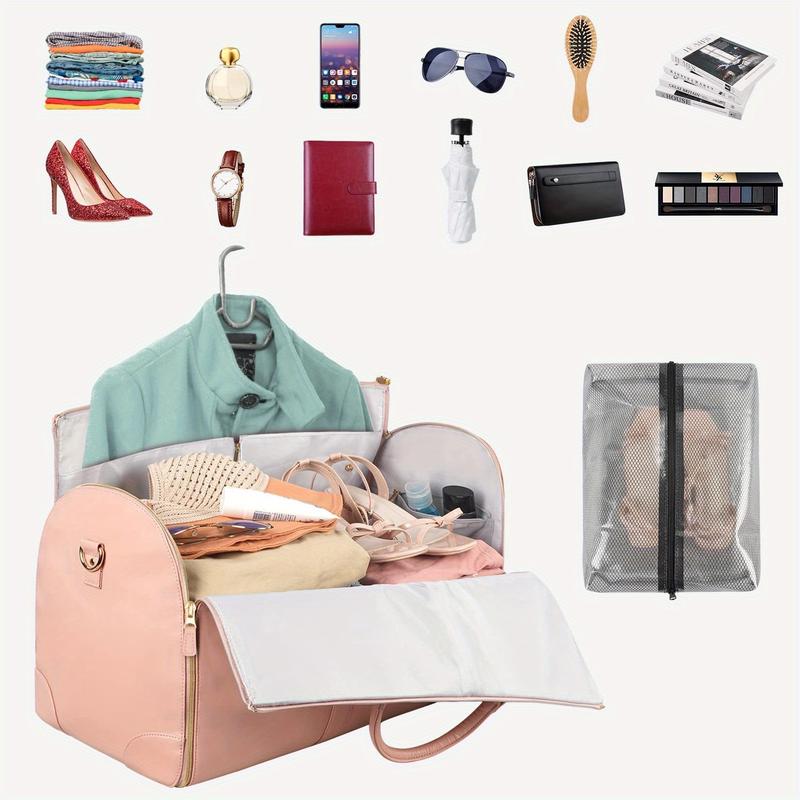 New Arrival Women's Folding Suit Travel Bag Multifunctional Storage Bag Large Capacity Large Pu Hand-Held Luggage Bag 5