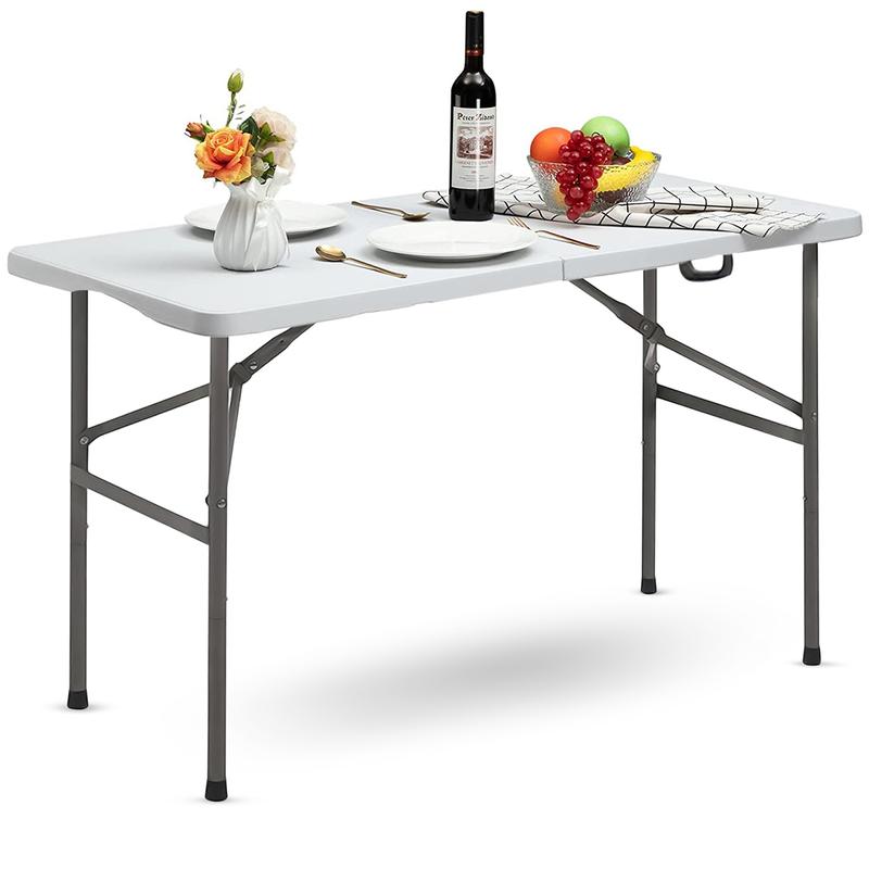 Crystals Folding Table - Strong Steel Frame, 4FT Heavy-Duty, Portable Plastic, Ideal for Outdoor Use 1