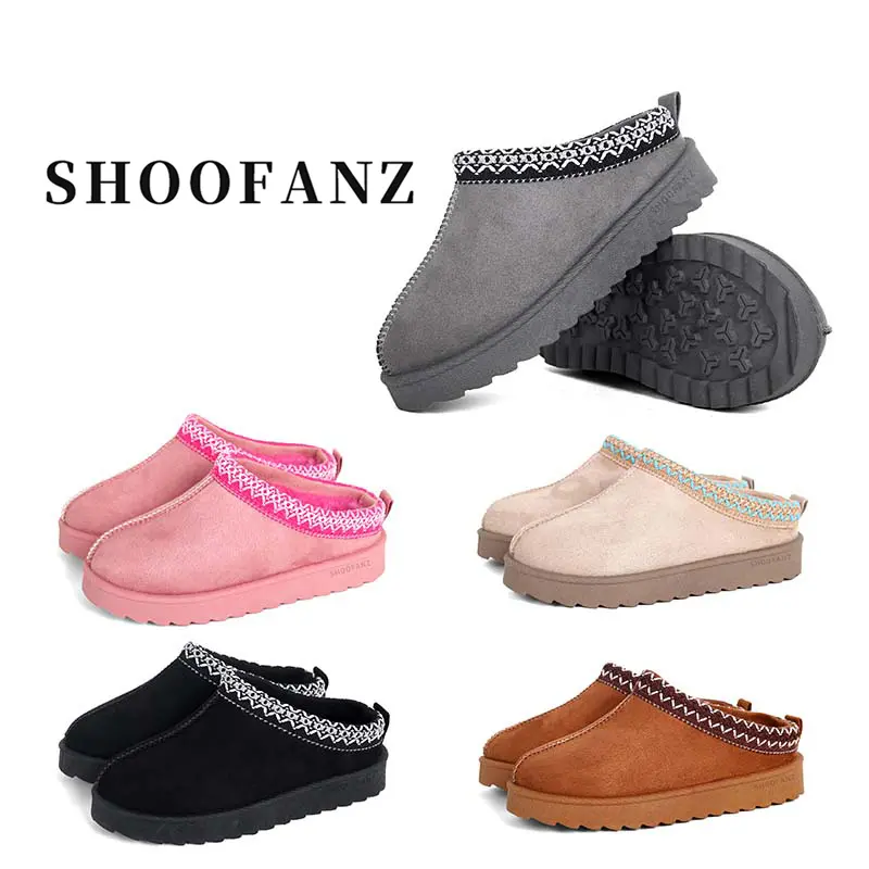 SHOOFANZ Kids Slippers for Girl and Boy Footwear Kids Suede Slippers Kids Warm Winter Slippers Girl Suede Slippers with Low Heel Kids Non-Slip Slippers