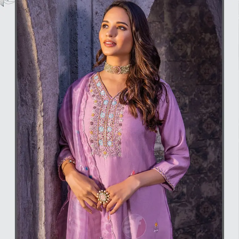 LUXURY VISCOSE MODAL SILK DESIGNER SUIT WITH PURE HANDWORK. SIZE 38 TO 44 6