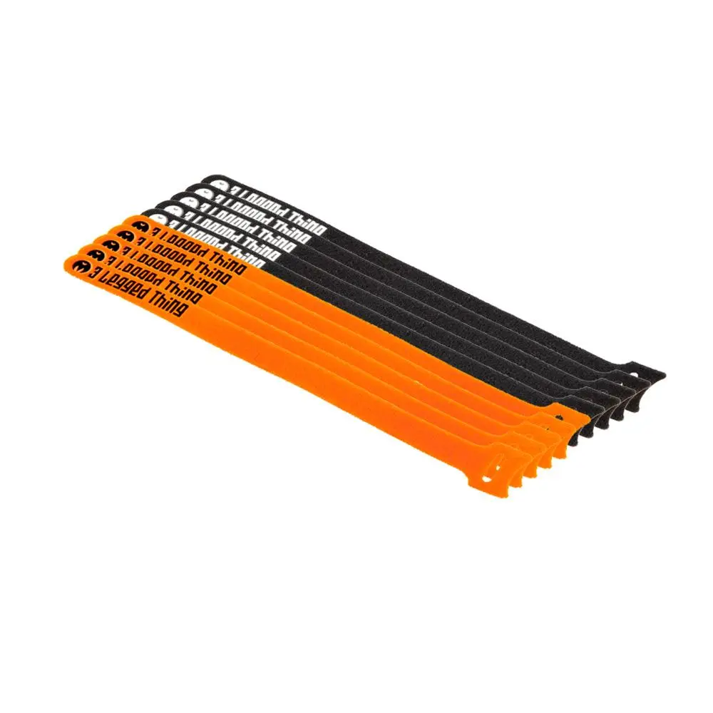 3 Legged Thing Reuseable Cable Ties - 10 Pack Mixed ( 5 Black & 5 Orange )