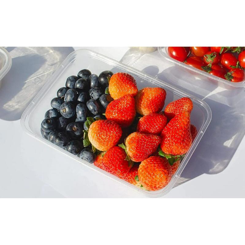 50 X 500ml Plastic Storage Food Soup Containers- Clear Disposable Heavy Duty Airtight Food Storage Boxes Kitchen Set Utensils 4