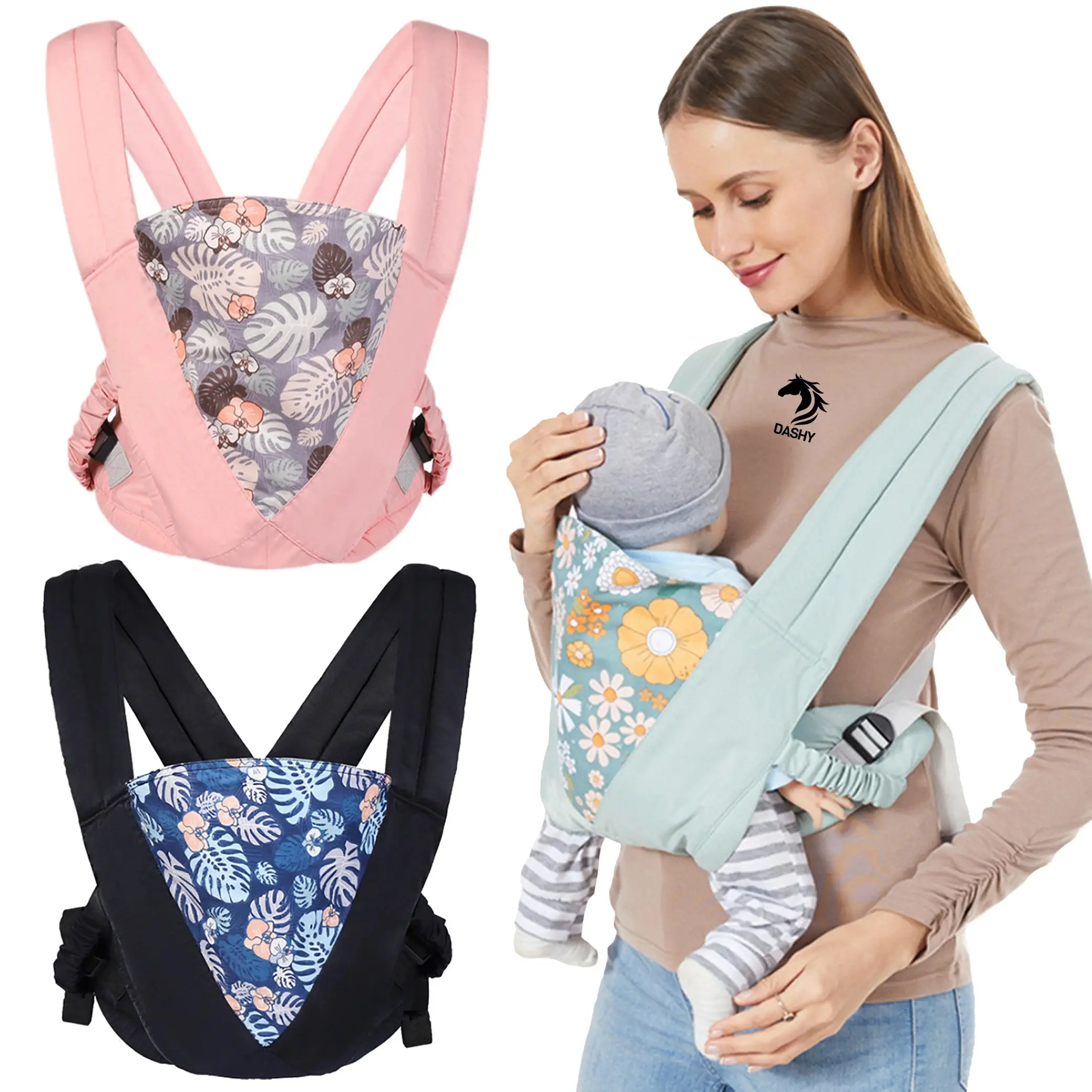 DASHY Baby Carrier for Newborn to Toddler Ergonomic Comfortable Effortless to Put On, Ideal for Hands-Free Christmas Gift