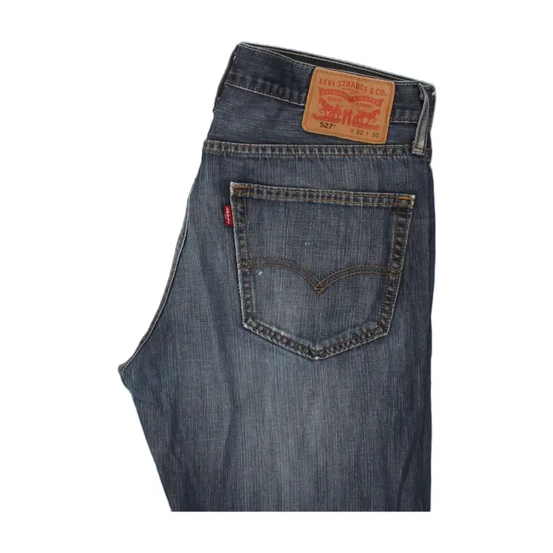 Pre-Owned Vintage LEVI'S Mens 527 Slim Bootcut Jeans W32 L27 Navy Blue Cotton 3