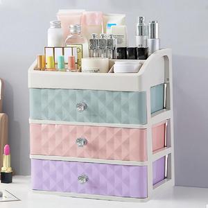 Lushhub Multi-colour/White Plastic Makeup Organizer with 3 Drawers makeuporganizer