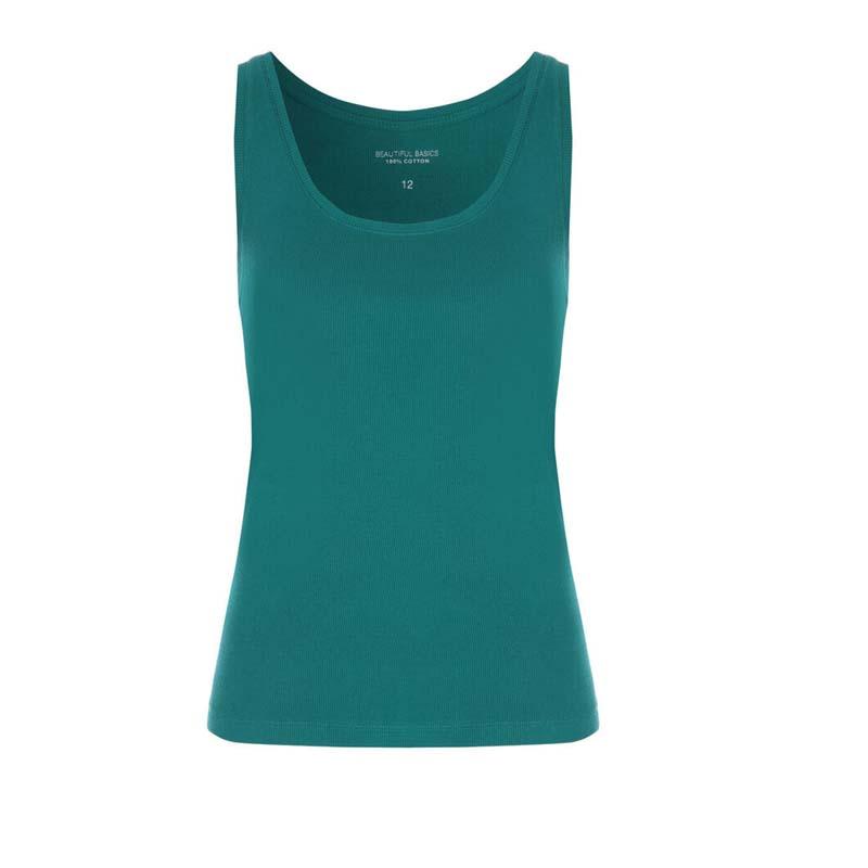 2 PACK LADIES VEST WOMENS COTTON STRETCHY RIBBED T SHIRT CAMI CASUAL TANK TOPS 8