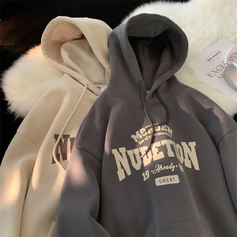 100% anti-pilling American hiphop hooded sweater loose couple fleece thickened men's and women's tide versatile clothes