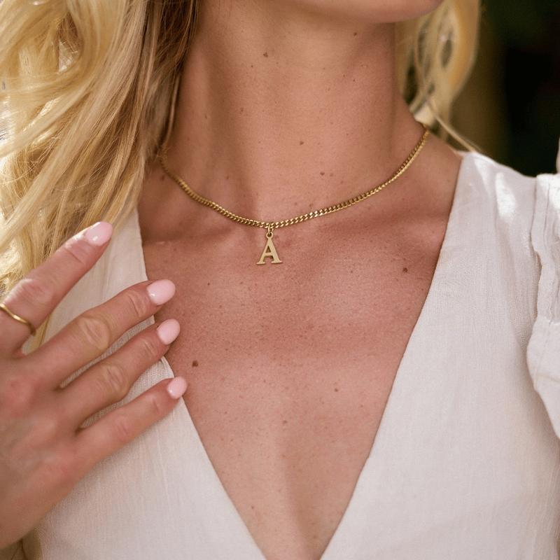 Kady Initial Necklace - Personalized Name Pendant / 18k Gold Plated / 100% Waterproof / Tarnish Free - Fashion Initial Necklace , 18K Necklace, Intial jewellery 3