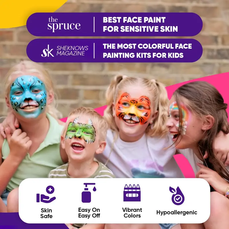 BLUE SQUID Face Paint Kids Crayons, 18pcs XL Non-Toxic, Washable Face and Body Crayons-  Full Coverage Cosmetic, Hypoallergenic Makeup Sticks Gift 3