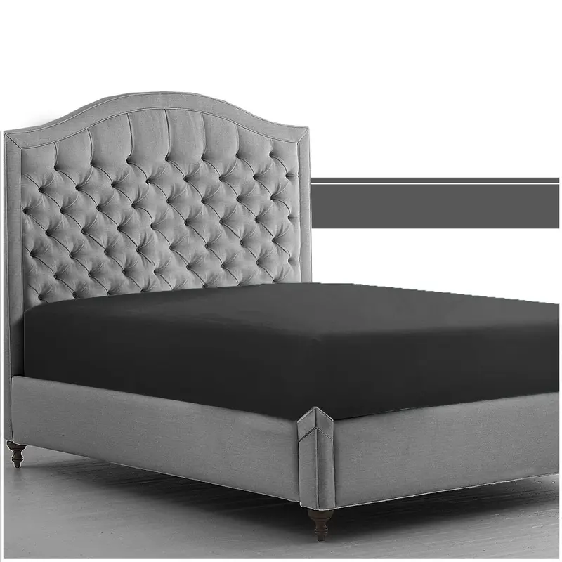New Percale Flat Sheets 180 Thread Count Easy Care Soft Shrinkage Wrinkle and Fade Resistant Non Iron Fabric Polycotton Flat Bed Sheets (Black, Double) 6