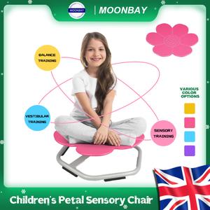 Flower Kids Swivel Chair, Non-Slip Base Spinning Chair for Autistic Kids, Sit and Spin Sensory Spinning Chair Training Body Coordination,Non Slip Toys 360° Aged 3+,Autism with Design for Children(Pink&Purple&Blue&Yellow)