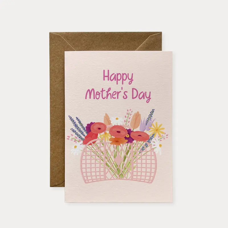 Floral Mothers Day card, Happy Mothers Day card, Cute Mothers Day card from daughter 0