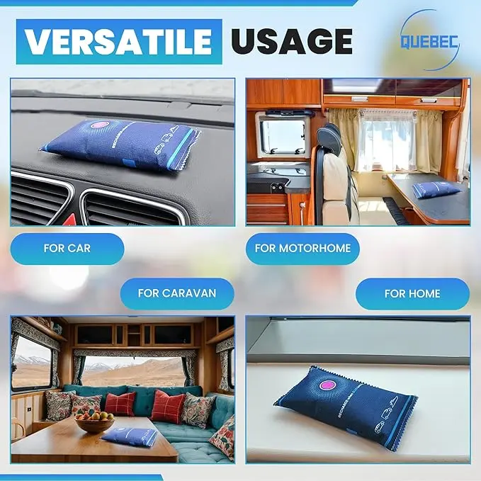 2 x 350g Car Dehumidifier Bag | Moisture & Damp Absorber for Windscreens & Interior | 100% Leakproof, Reusable Dashboard Dehumidifier & Condensation Remover 4