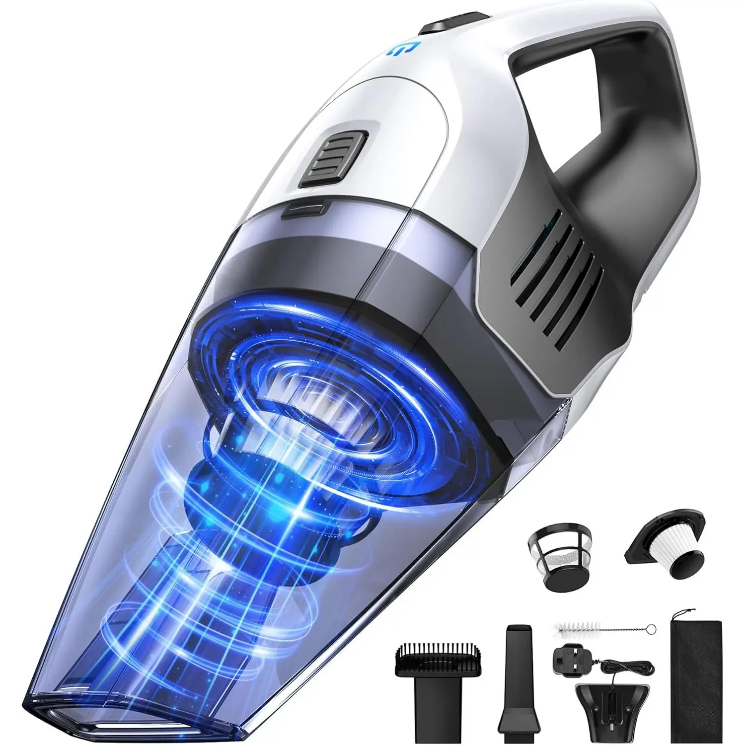 Handheld Vacuum Cleaner, Powerful Suction Portable Lightweight Hand Held Vacum Cordless with 25-30Mins Long Runtime Rechargeable Battery Quick Charge for Home Car Carpet Stairs Pet Hair Cleaning