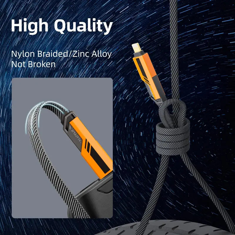 concepta london 4-in-1 USB C to Lightning Cable 60W Fast Charging Data Sync Nylon Braided for iPhone iPad Android Devices UK Plug 12 Months Warranty 2