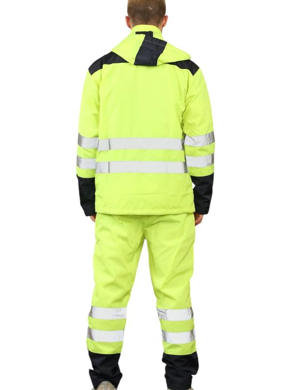 Vic-Mart Hi-Vis Rain Suit Mens Workwear Tracksuit for Outdoor Work Waterproof Reflective and Full Body Protection 5