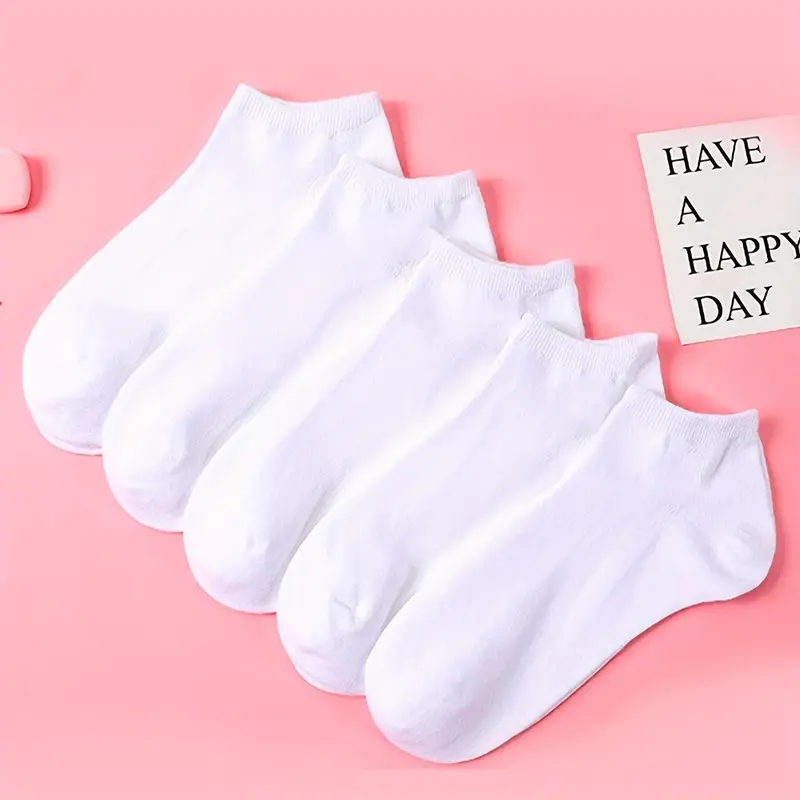 5/10/12 Pairs Unisex Comfort Ankle Socks - Soft Black Polyester Blend, Solid Color Low-Cut Design for Men & Women, Machine Washable, Cute Socks Menswear Beige 1
