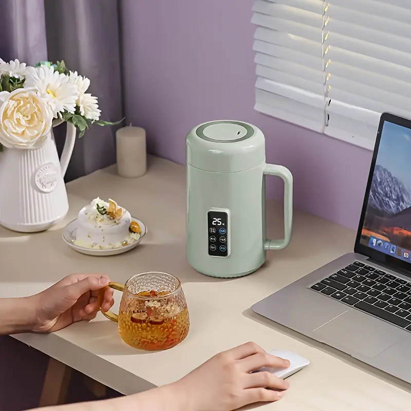 1pc Exquisite Healthy Pot, Multifunctional Electric Hot Pot, Mini Convenient Cooking, Tea Cooking, Soup Cooking, Drinks, Sweet Soup, Noodles, One Machine Multi-functional 12 Hours Prediction, Fully Hold Time, Temperature Control Protection, Quiet 4