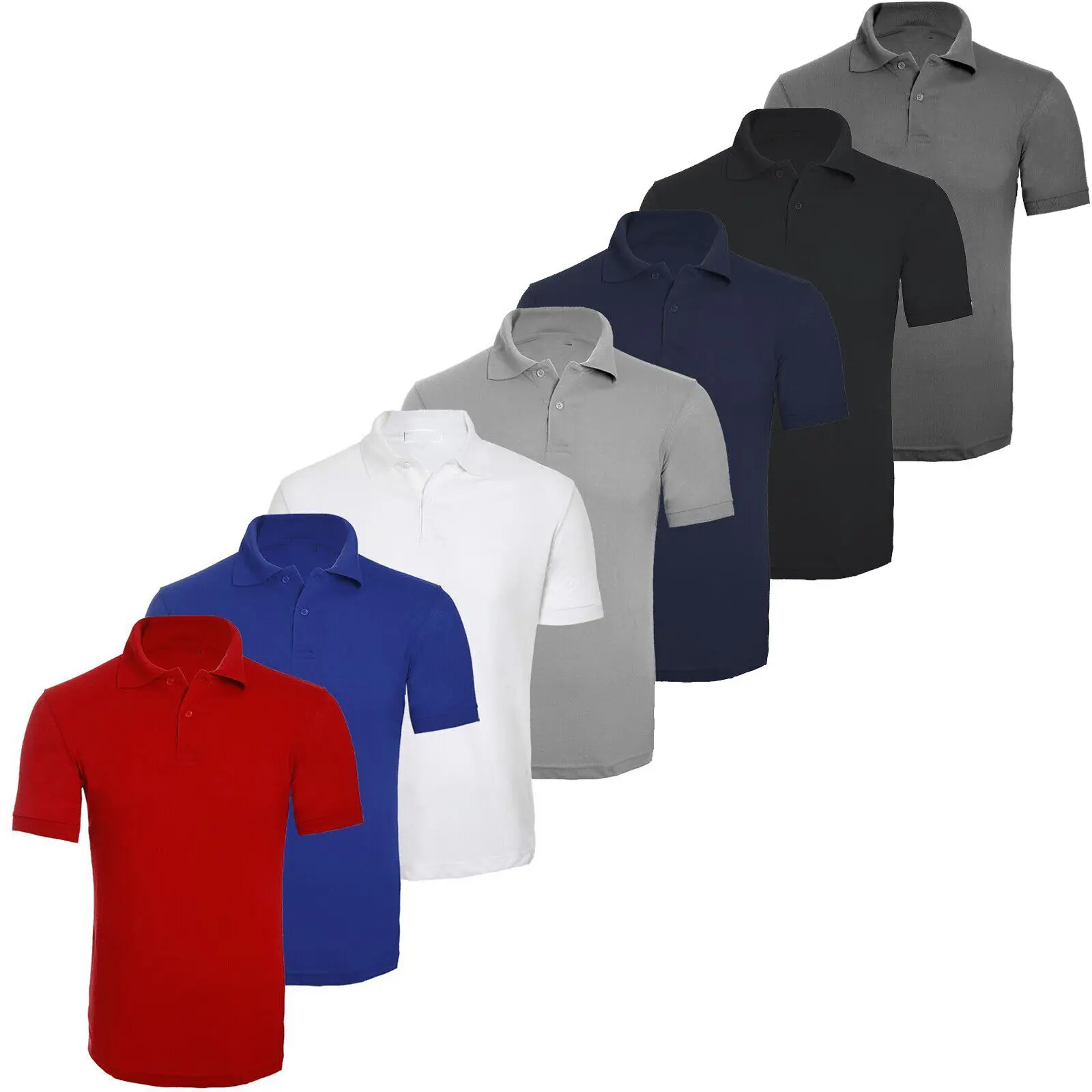 Mens Plain Casual Short Sleeve Polo T Shirt Casual Work Wear Best Quality Top