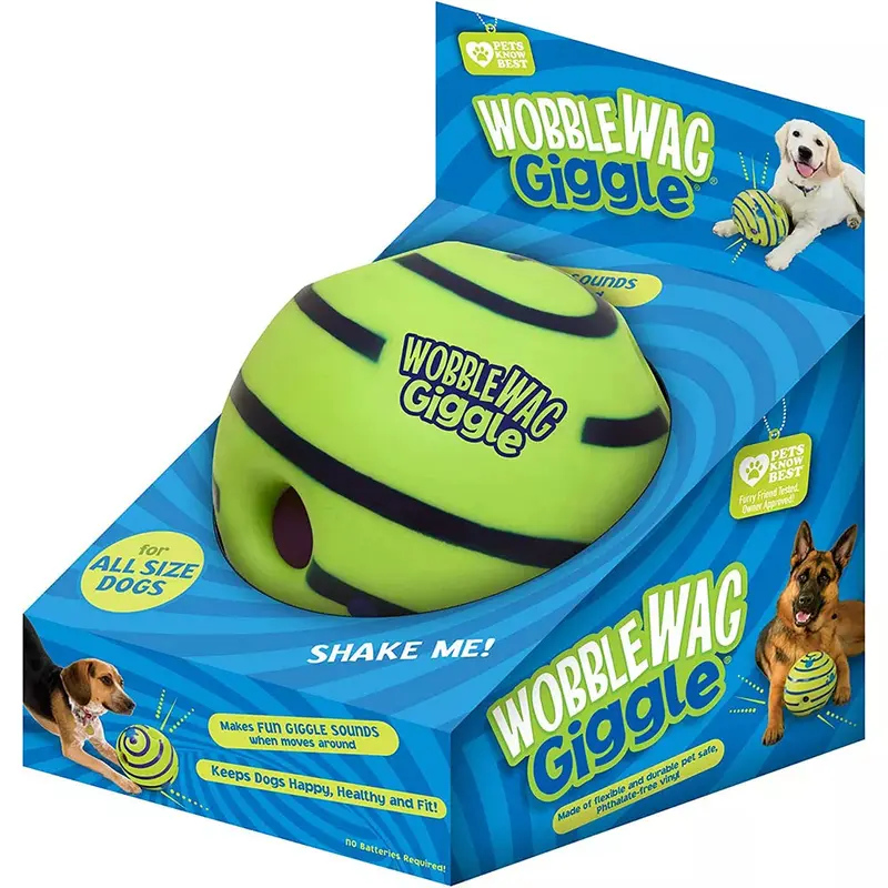 Wobble Wag Giggle Glow Ball for Dog Toys - Pet-Safe, No Batteries Needed, Glow in The Dark, Available in Small and Medium Sizes 0