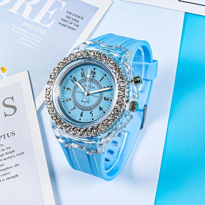 Product Introduction of New Luminous Student Electronic Watch for Teenagers, Junior High and High School Students, Electronic Watch with Rhinestones, Candy Color, Couple Watch, New Year Gift 166 13