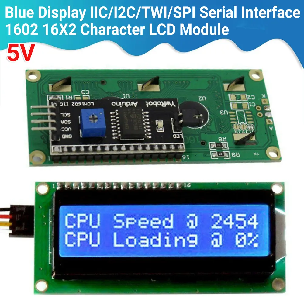 2PCS 1602 16X2 LCD Display IIC/I2C/TWI/SPI Serial Interface Module For Arduino UK