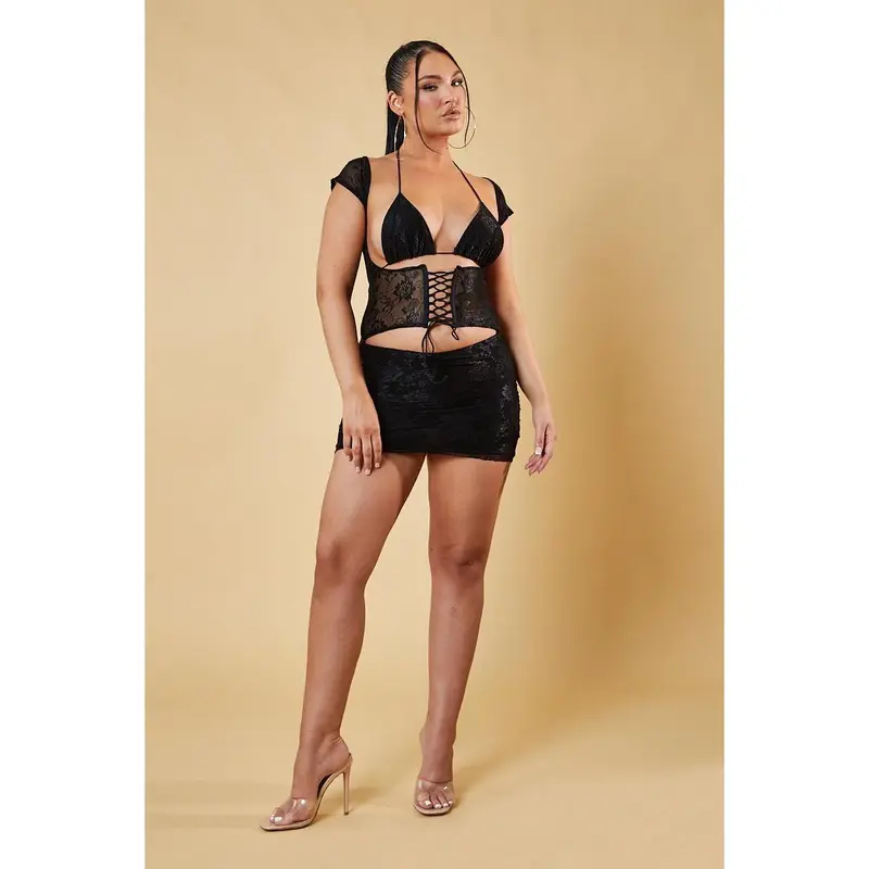 Charlie Floral Lace Bralette Top & Mini Skirt Co-ord Set 5