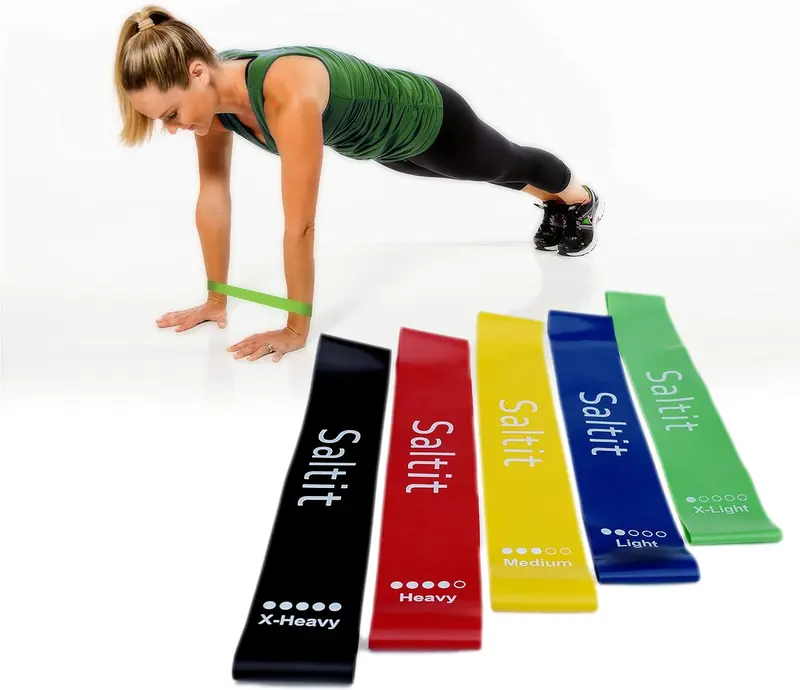 Resistance Bands Set of 5 PREMIUM Resistance Bands for Men Skin Friendly | 5 Strength Levels Loop Exercise for Pilates, Training, Physio Therapy, Stretching, Home Gym for Men and Women arm fat stretch sleeping hip abduction athlete band spider  curls 0