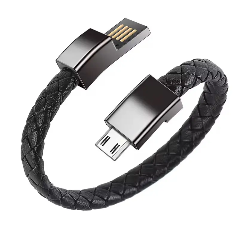 C-Type Telephones Bracelet Cable Portable Lightweight Wristband with Fast Charging Cord For C-type Iphone-15- Wearable PU Leather Durable Portable Smartphone Electronic Device Cellphone Usb Mobile