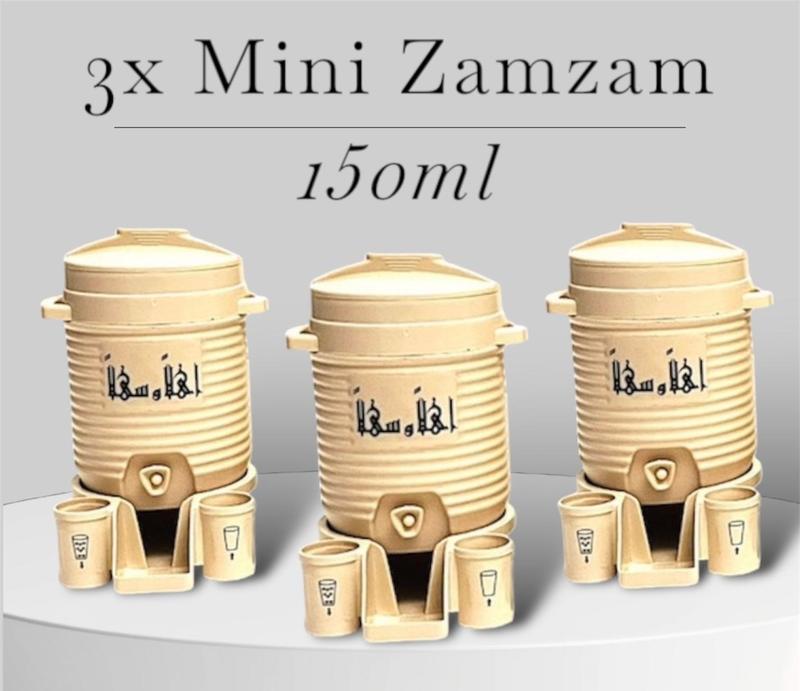 3x Haramain Inspired Mini Zamzam Dispenser Souvenir Cup Drinkware 1