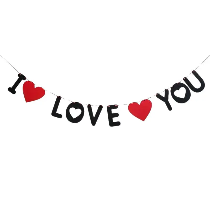 "I Love You" Felt Hanging Banner 0