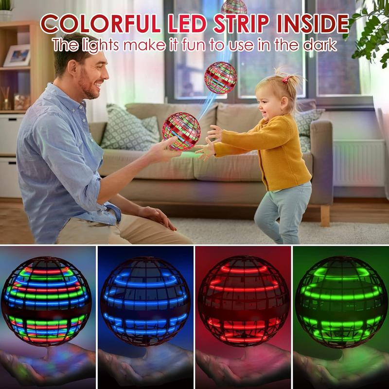 Flying Orb Ball 2023 Newest Upgrade Hover Boomerang Ball, Hand Controlled Mini Galactic Spinning Drone Cool Kids Toy for Ages 8-13 Boys Girls Christmas Birthday Gifts (Red) 2