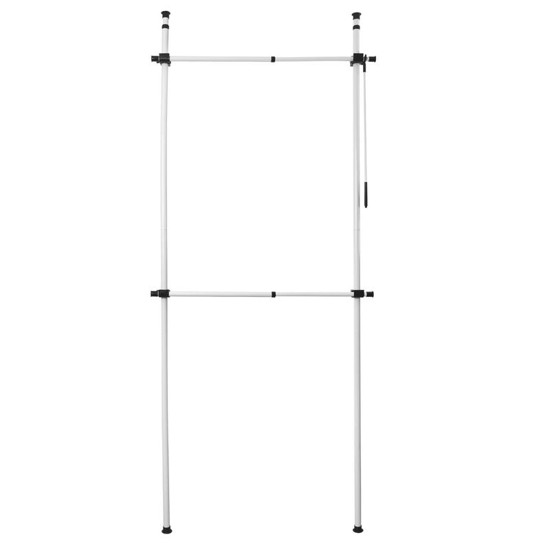 Telescopic Wardrobe Organiser Hanging Rail Clothes Rack Adjustable Storage Shelving Hangable Metal 6