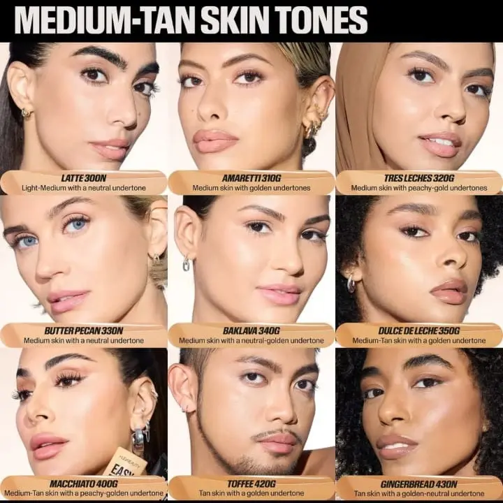 HUDA BEAUTY Easy Blur Foundation with Niacinamide-Lightweight Concealer for Flawless Makeup, 12-Hours Wear & Setting Powder (30ml)   Smoothing Cosmetic 6