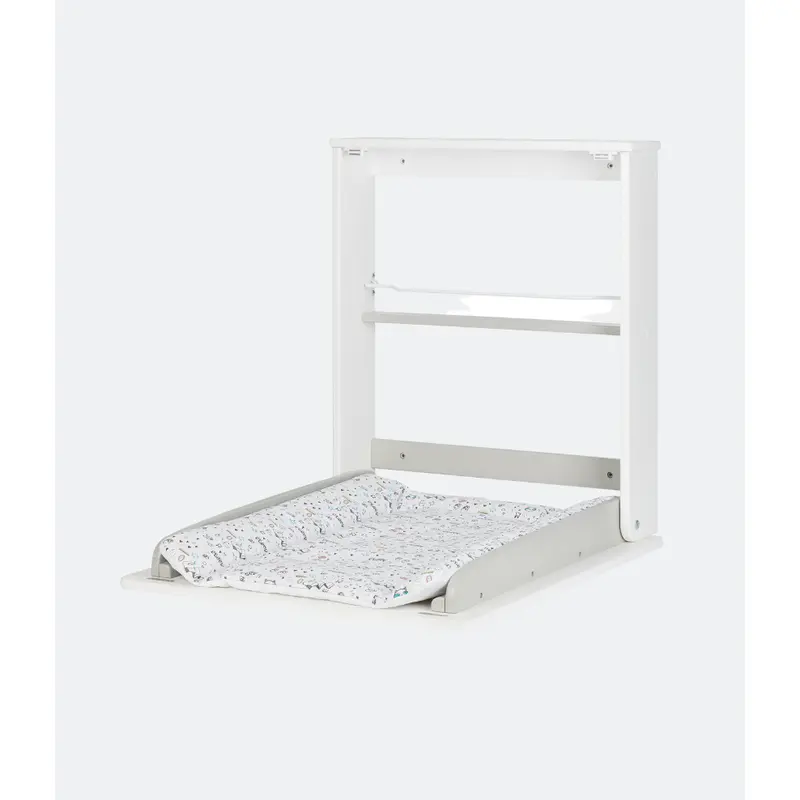 Baby Wall Changing Table with shelves and wipeable mat 1