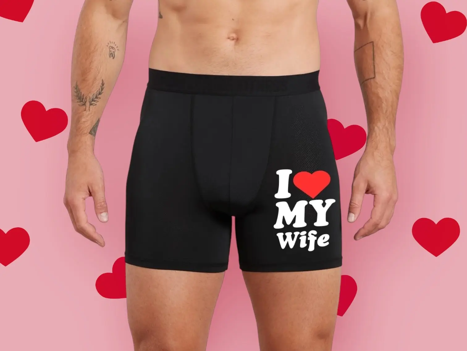 I Love My Wife Boxers, Holiday Underwear, Novelty Boxers, Valentines Day