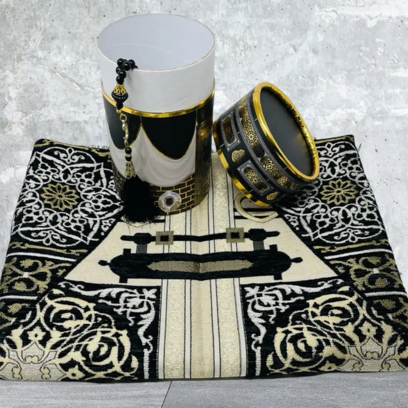 Beautiful Prayer mats Tasbeeh With Box Black 1