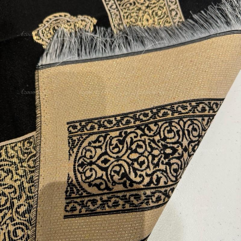 Kaaba Box Gift Set Door Pattern Prayer Mat & Tasbeeh Travel Mat in a box Muslim Islamic Gift Janamaz Salah Namaz soft prayermat prayermats heart prayerrug 3
