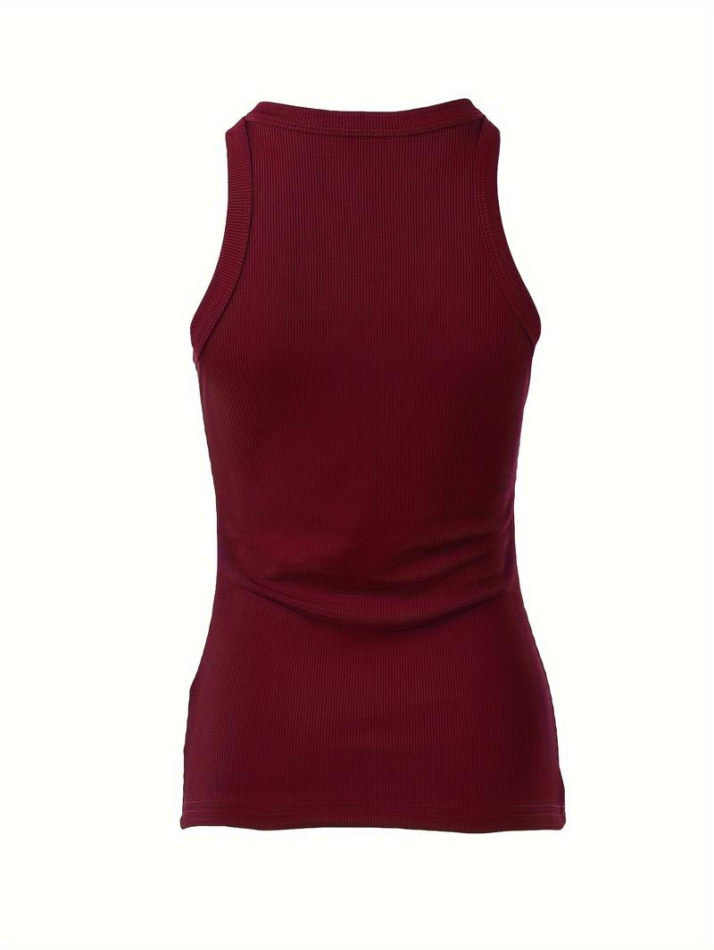 Product Introduction of Women Round Neck Ribbed Sleeveless Slim Fit Basic Tank Top Womenswear Comfort 6