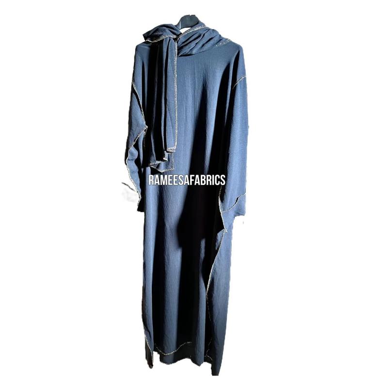 Product Introduction of Women's Fashion Abaya Dress Modern Plain Cotton One-Size 2