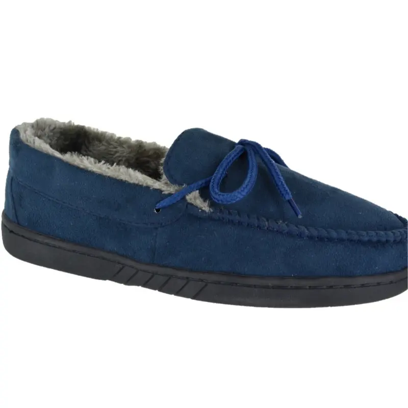 MENS MOCCASINS WARM FAUX SUEDE SHEEPSKIN FUR LINED 2
