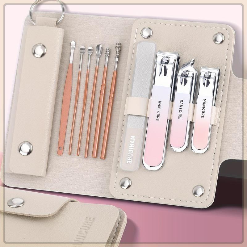 Product Introduction of Professional Manicure Set, 10pcs Nail Clipper Kit, Ear Digging Spoon, Personal Care Tools, Grooming Kit for Travel and Home, Nail Supplies 8